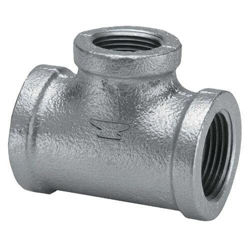 RED2T11412G 1-1/4" X 1/2" Reducing Tee (2 sizes), Malleable 150#, Galvanized